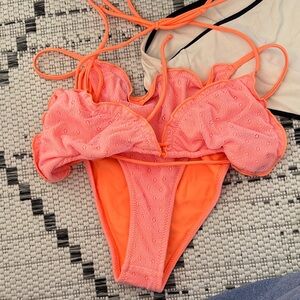 Lovers + Friends Vibrant Pink and Orange Bikini Bottom